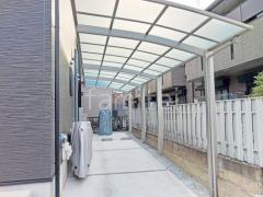カーポート2台(縦) 連棟 YKKAP アリュース アール屋根
