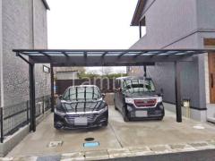 カーポート2台(ワイド) ツイン YKKAP エフルージュ FIRST プラス フラット屋根
