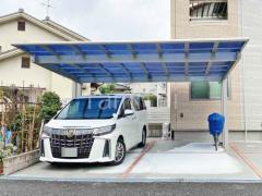 カーポート2台(ワイド) ツイン YKKAP エフルージュ FIRST EX フラット屋根 後ろ柱
