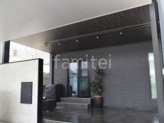 1階テラス屋根 (雨除け) タカショー フル木製調 ホームヤードルーフ 内天井付 フラット屋根 壁付