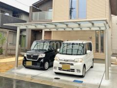カーポート2台(ワイド) ツイン YKKAP エフルージュ FIRST フラット屋根