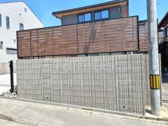 アルミ形材 フェンス 三協アルミ 木製調シャトレナII 2型 横板格子・両面 目隠し 木調・ラティス ブロック塀 (化粧ブロック) ユニソン アルタ