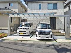カーポート2台(ワイド) ツイン YKKAP エフルージュ FIRST フラット屋根