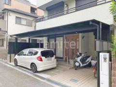 カーポート3台 (横ワイド トリプル) 三協アルミ スカイリード 奥行勾配 両側支持 フラット屋根