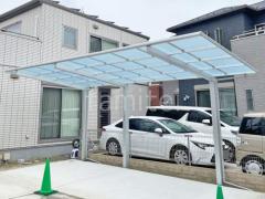 カーポート1台+延長 (1.5台縦連棟) YKKAP エフルージュ FIRST フラット屋根