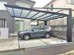 カーポート2台(ワイド) ツイン 四国化成 マイポートNext フラット屋根 後ろ柱