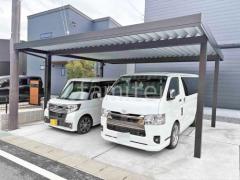 カーポート2台(ワイド) ツイン YKKAP ジーポートPro 積雪30cm対応 フラット屋根 折板屋根