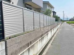 アルミ形材 フェンス LIXIL AB YL3型 横ルーバー3 目隠し ブロック塀 (化粧ブロック) ユニソン ジャスティ