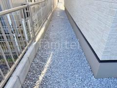 犬走り 伊吹砂利敷き バラス砕石 防草シート加工