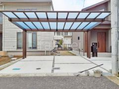 カーポート2台(ワイド) ツイン YKKAP エフルージュ FIRST EX フラット屋根 後ろ柱