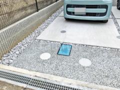 駐車場ガレージ床 土間コンクリート 床洗い出し仕上げ