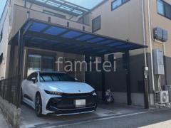 施工例画像:大阪市 カーポート YKKAP木製調エフルージュFIRST横2台